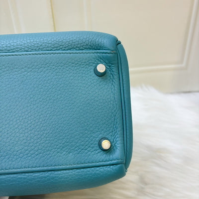 Hermes Kelly 32 in Blue (Turquoise) Clemence Leather and PHW