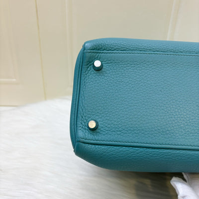 Hermes Kelly 32 in Blue (Turquoise) Clemence Leather and PHW