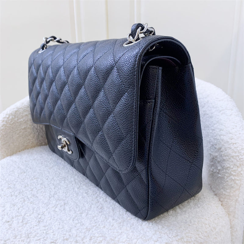 Chanel Jumbo Classic Flap CF in Black Caviar and SHW