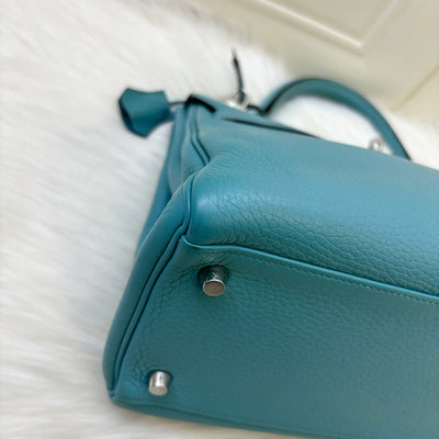 Hermes Kelly 32 in Blue (Turquoise) Clemence Leather and PHW