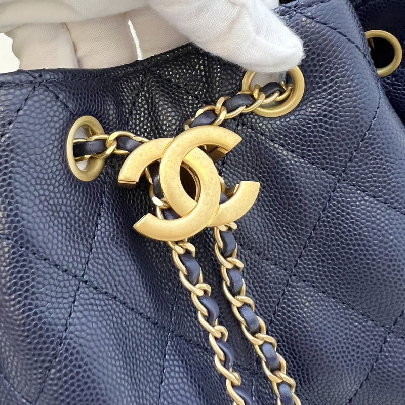 Chanel 25 Small Hobo Bag in 25S Navy Caviar and AGHW (Model: AS5293)