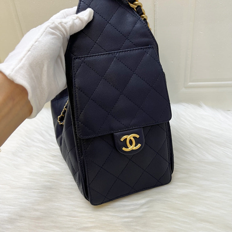 Chanel 25 Small Hobo Bag in 25S Navy Caviar and AGHW (Model: AS5293)