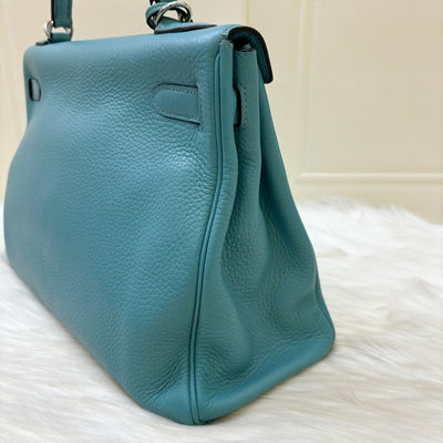 Hermes Kelly 32 in Blue (Turquoise) Clemence Leather and PHW