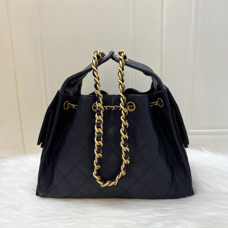 Chanel 25 Small Hobo Bag in 25S Navy Caviar and AGHW (Model: AS5293)