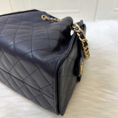 Chanel 25 Small Hobo Bag in 25S Navy Caviar and AGHW (Model: AS5293)