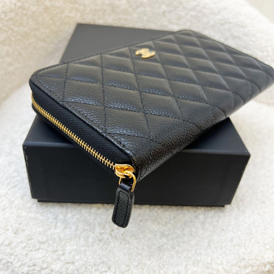 Chanel Classic Zippy Long Wallet in Black Caviar and GHW