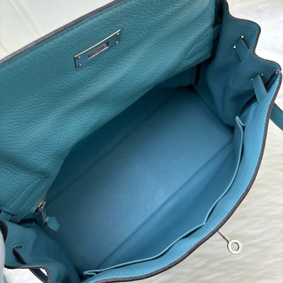 Hermes Kelly 32 in Blue (Turquoise) Clemence Leather and PHW