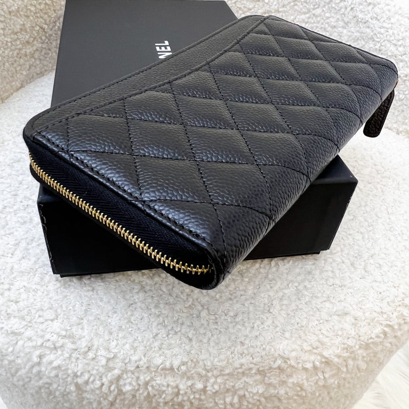 Chanel Classic Zippy Long Wallet in Black Caviar and GHW