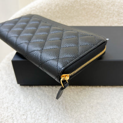 Chanel Classic Zippy Long Wallet in Black Caviar and GHW