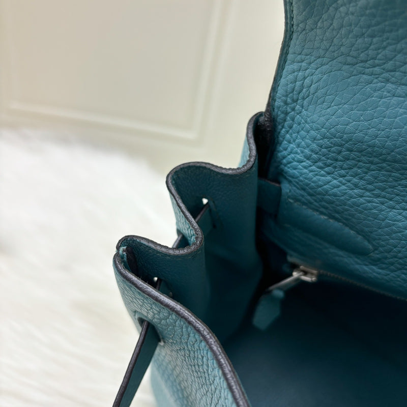 Hermes Kelly 32 in Blue (Turquoise) Clemence Leather and PHW