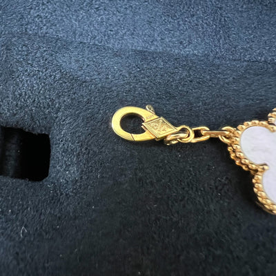 [Local Set - Oct 2023] Van Cleef & Arpels VCA Vintage Alhambra 5 Motifs Bracelet with Mother of Pearl MOP in 18K Yellow Gold (Ref: VCARA41800)