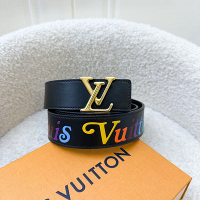 LV Limited Edtion Wave 35mm Belt in Black Calfskin