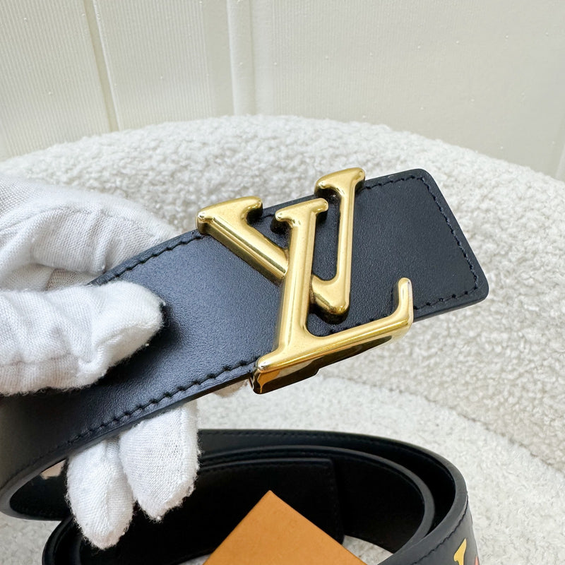 LV Limited Edtion Wave 35mm Belt in Black Calfskin