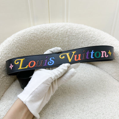 LV Limited Edtion Wave 35mm Belt in Black Calfskin