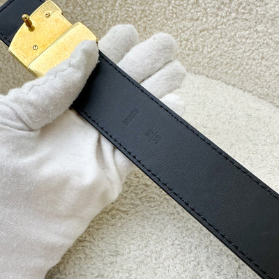 LV Limited Edtion Wave 35mm Belt in Black Calfskin