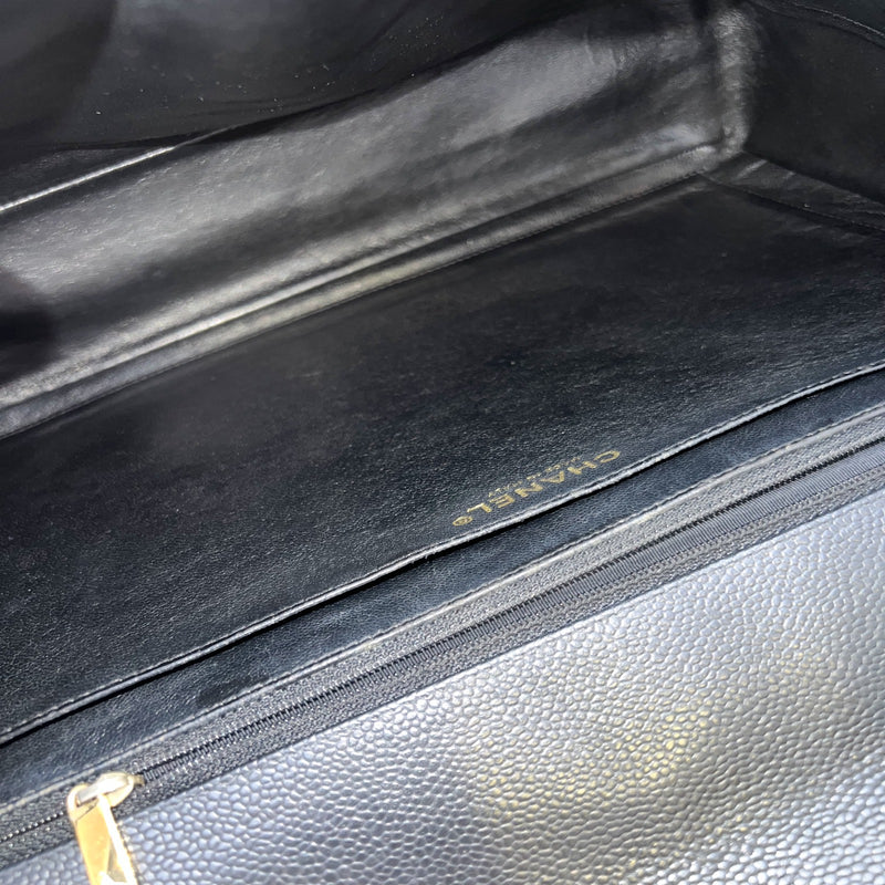 Chanel Classic Maxi Single Flap in Black Caviar and GHW