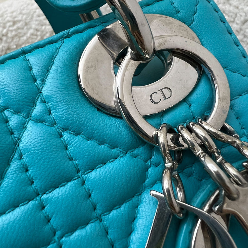 Dior Mini Lady Dior in Turquoise Lambskin and SHW
