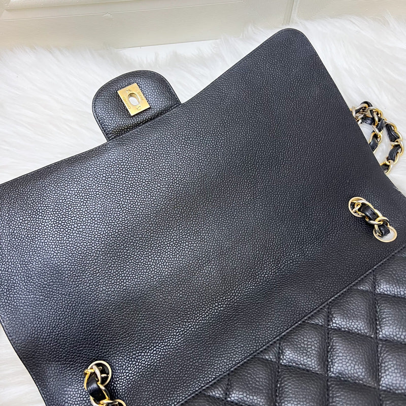 Chanel Classic Maxi Single Flap in Black Caviar and GHW