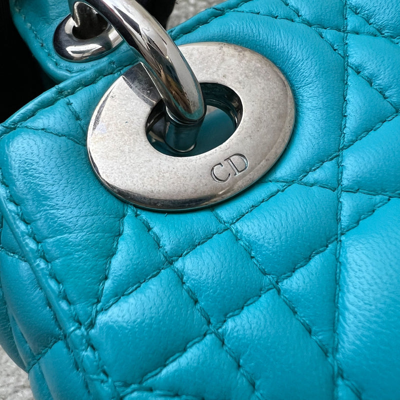 Dior Mini Lady Dior in Turquoise Lambskin and SHW