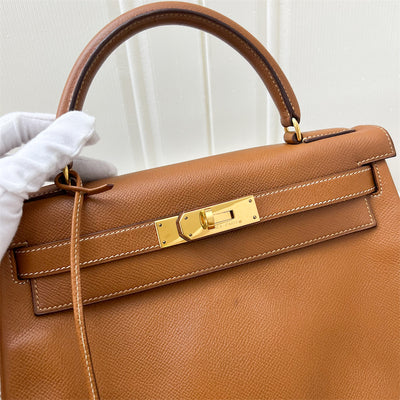 Hermes Vintage Kelly 28 in Courcheval (Epsom) Leather and GHW