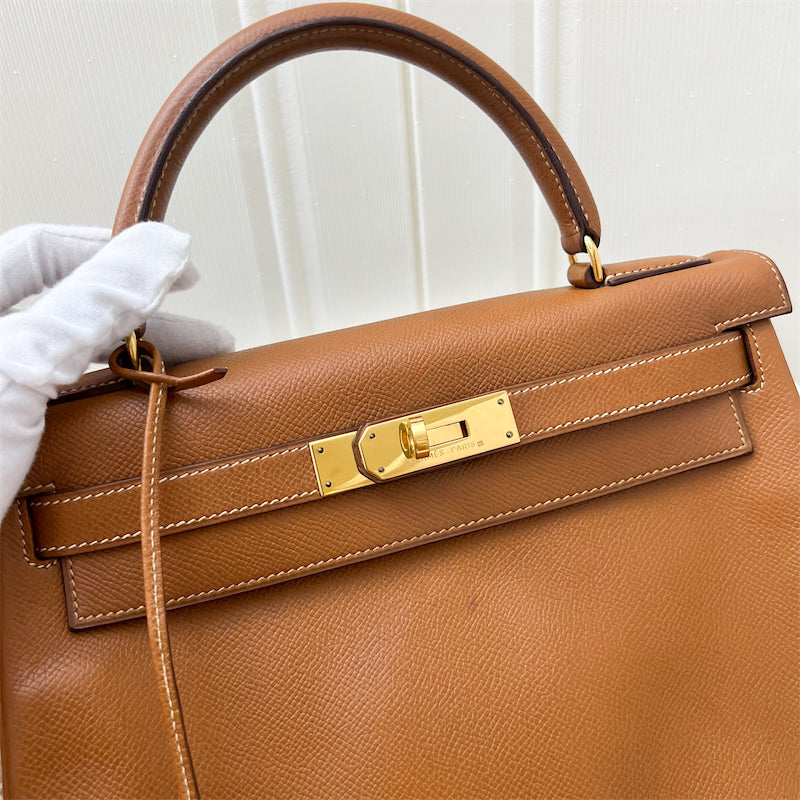 Hermes Vintage Kelly 28 in Courcheval (Epsom) Leather and GHW