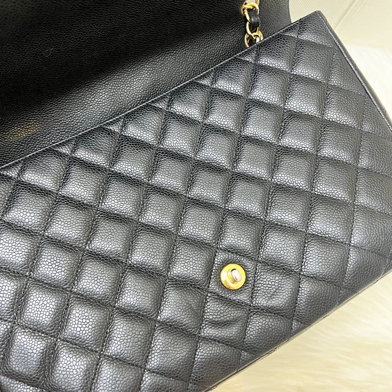 Chanel Classic Maxi Single Flap in Black Caviar and GHW