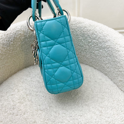 Dior Mini Lady Dior in Turquoise Lambskin and SHW