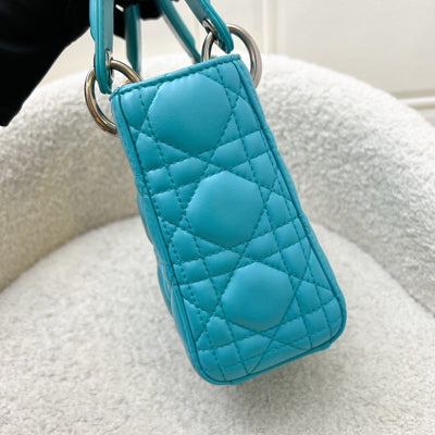 Dior Mini Lady Dior in Turquoise Lambskin and SHW