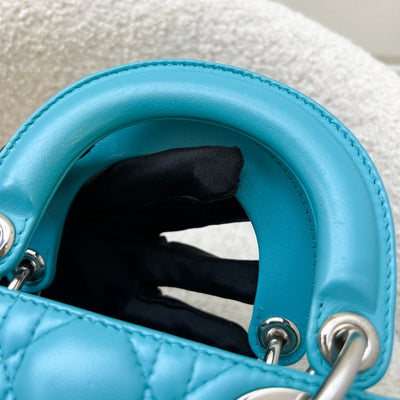 Dior Mini Lady Dior in Turquoise Lambskin and SHW