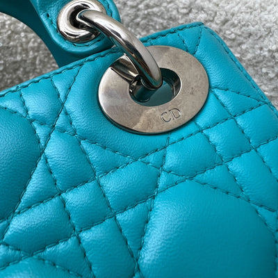 Dior Mini Lady Dior in Turquoise Lambskin and SHW