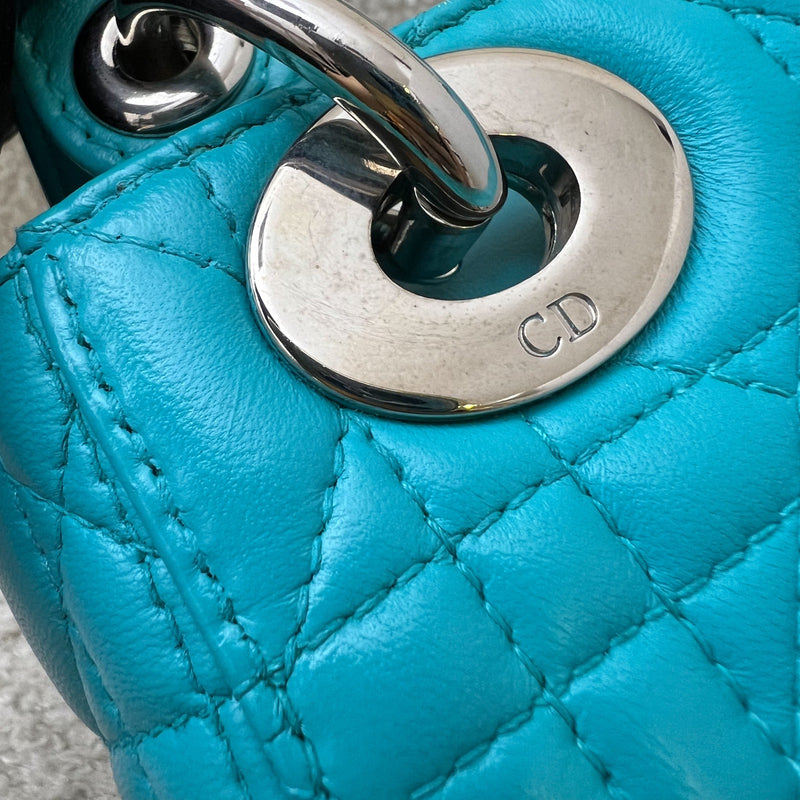 Dior Mini Lady Dior in Turquoise Lambskin and SHW