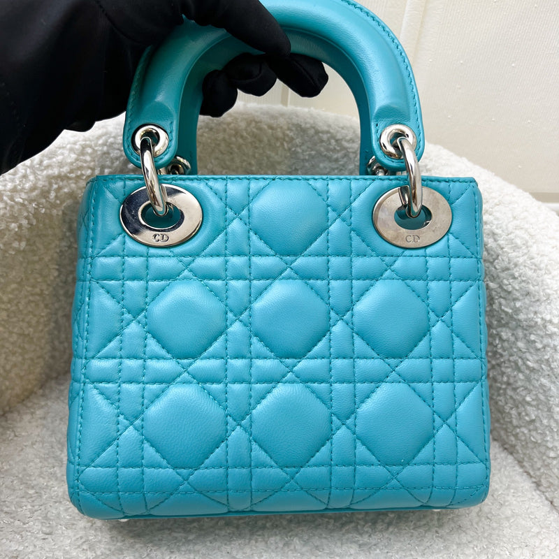 Dior Mini Lady Dior in Turquoise Lambskin and SHW