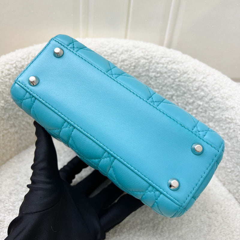 Dior Mini Lady Dior in Turquoise Lambskin and SHW