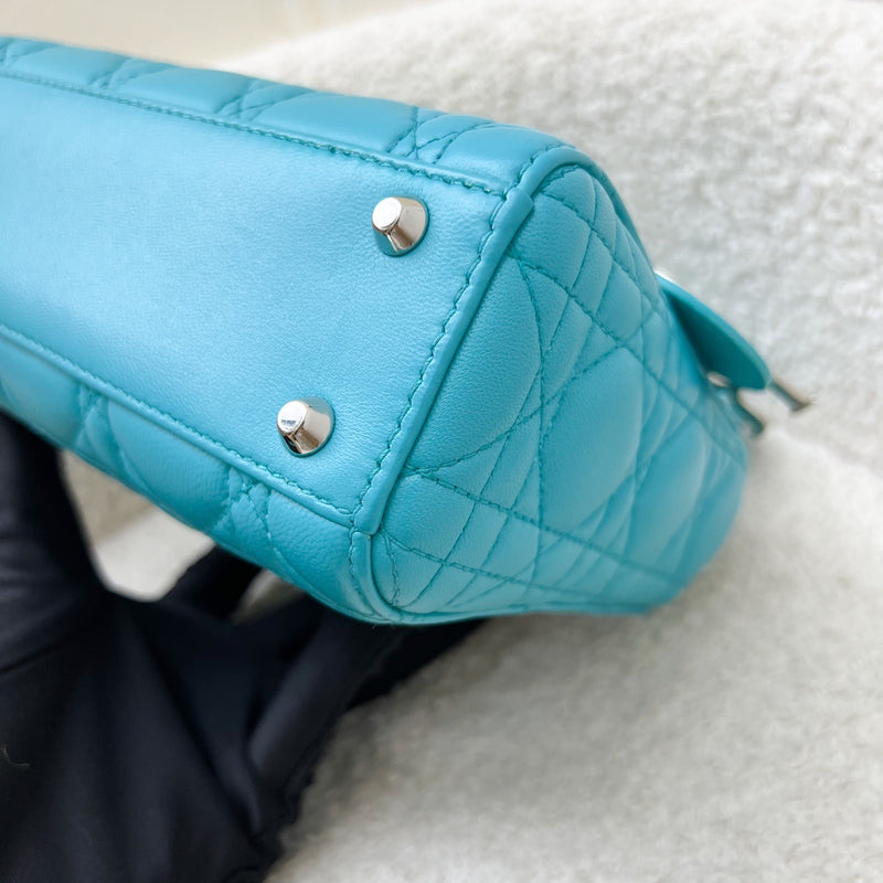 Dior Mini Lady Dior in Turquoise Lambskin and SHW