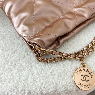 Chanel Mini 22 Hobo in 23S Rose Gold Calfskin and RGHW