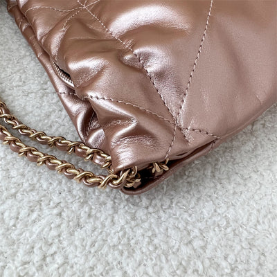 Chanel Mini 22 Hobo in 23S Rose Gold Calfskin and RGHW