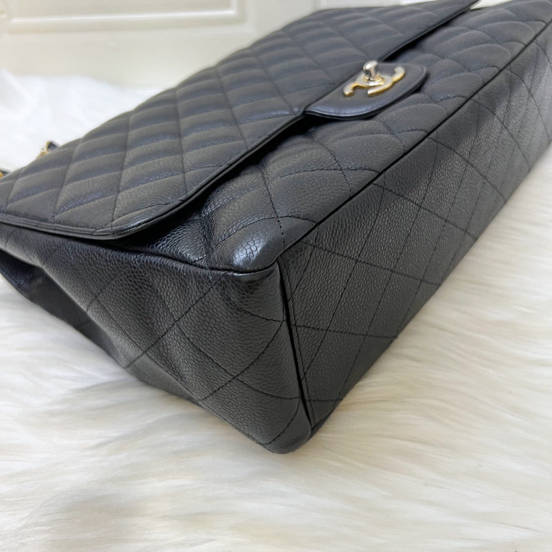 Chanel Classic Maxi Single Flap in Black Caviar and GHW