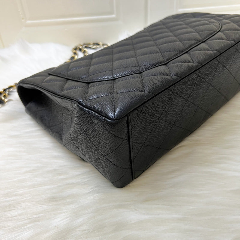 Chanel Classic Maxi Single Flap in Black Caviar and GHW