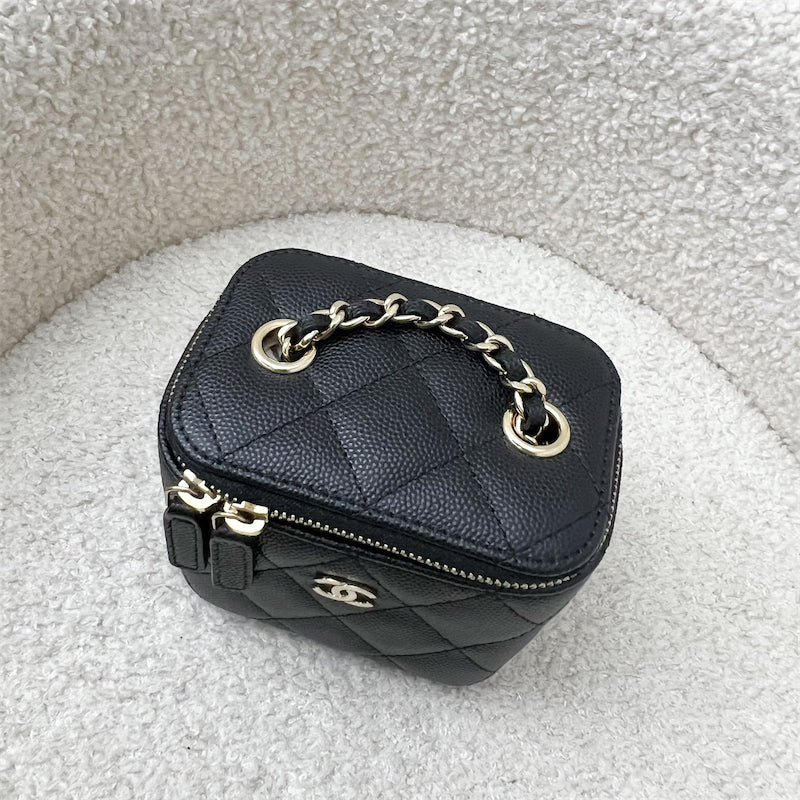 Chanel Mini Cube Vanity in Black Caviar and GHW