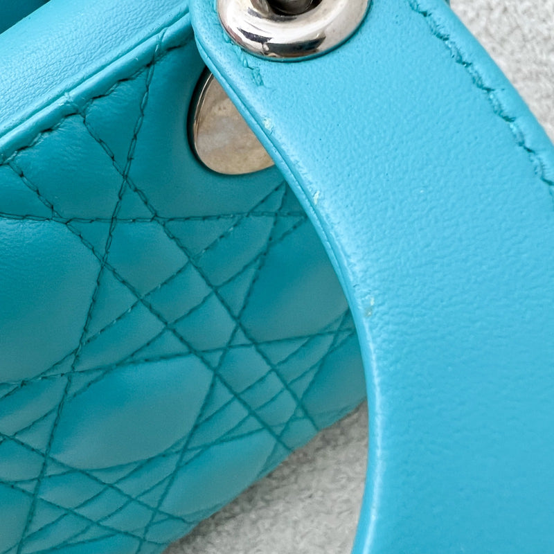 Dior Mini Lady Dior in Turquoise Lambskin and SHW