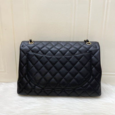 Chanel Classic Maxi Single Flap in Black Caviar and GHW