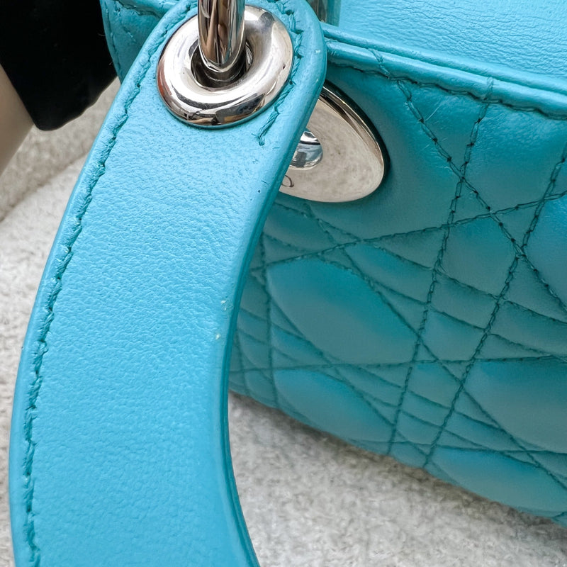 Dior Mini Lady Dior in Turquoise Lambskin and SHW