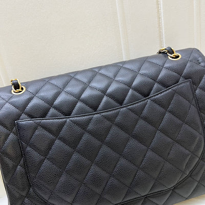Chanel Classic Maxi Single Flap in Black Caviar and GHW