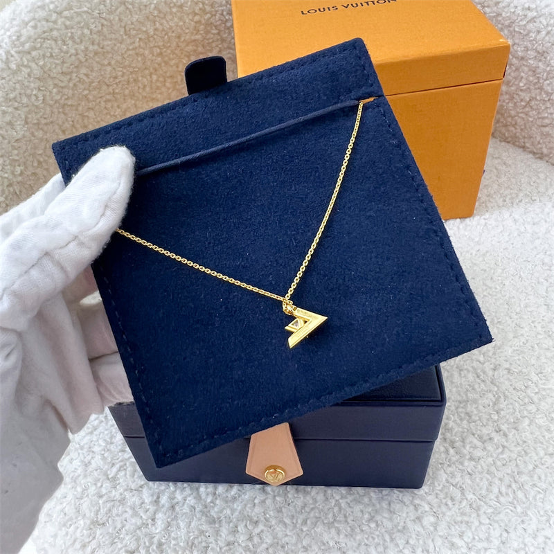 LV Volt One Small Pendant in 18K Yellow Gold and 1 Diamond