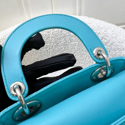 Dior Mini Lady Dior in Turquoise Lambskin and SHW