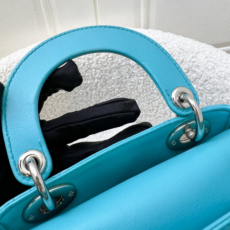 Dior Mini Lady Dior in Turquoise Lambskin and SHW