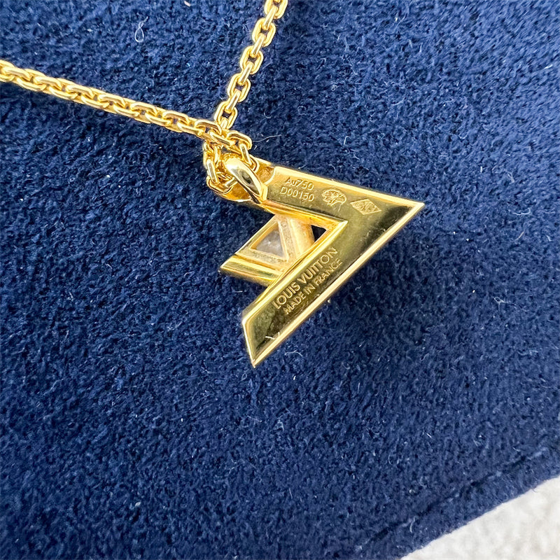 LV Volt One Small Pendant in 18K Yellow Gold and 1 Diamond