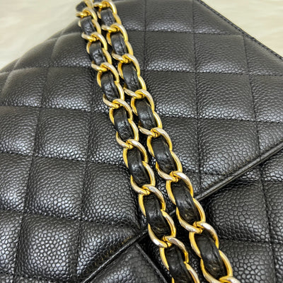 Chanel Classic Maxi Single Flap in Black Caviar and GHW