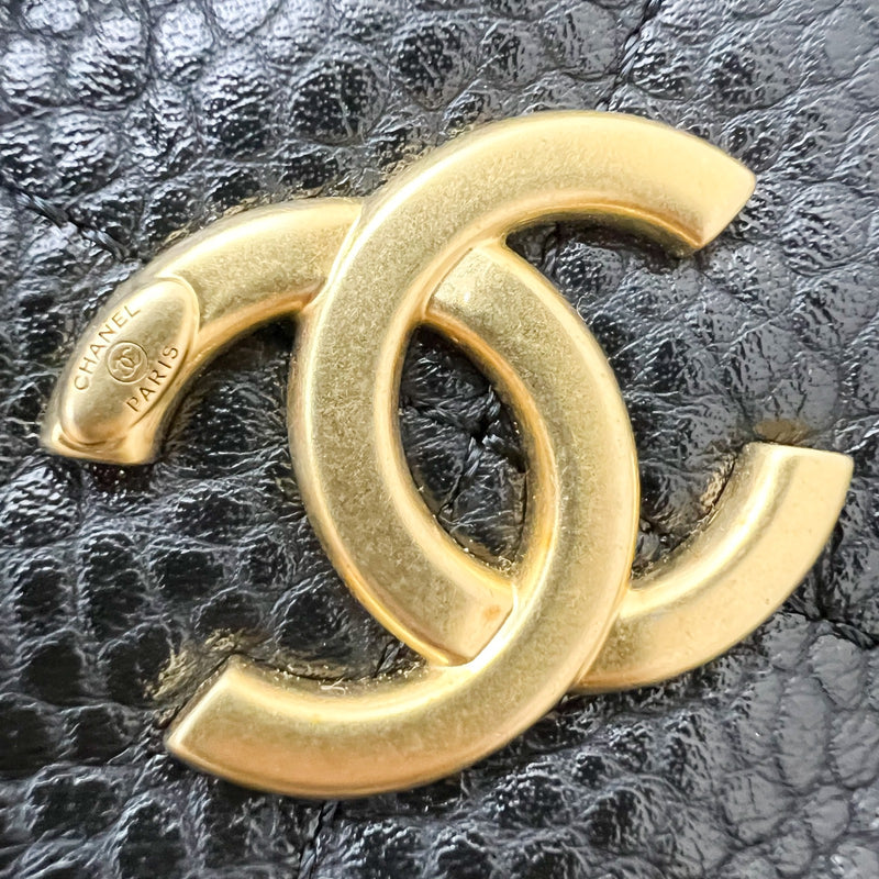 Chanel 24K Small Bowling Bag in Black Caviar (Grained Lambskin) and AGHW