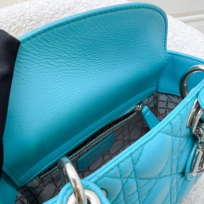 Dior Mini Lady Dior in Turquoise Lambskin and SHW